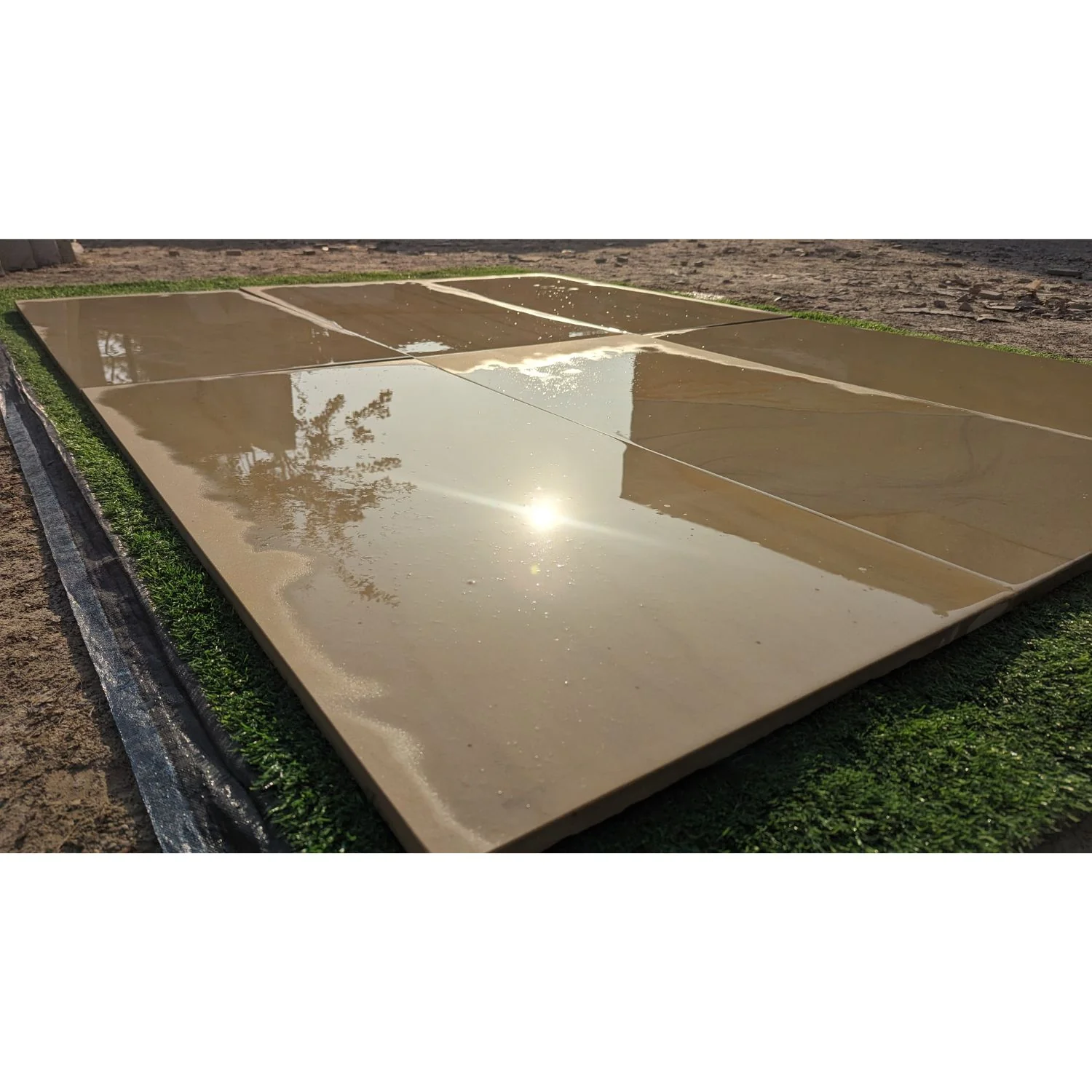 Fossil Mint Smooth Sandstone 600x1200 Sawn Edged Paving Slabs - Image 3