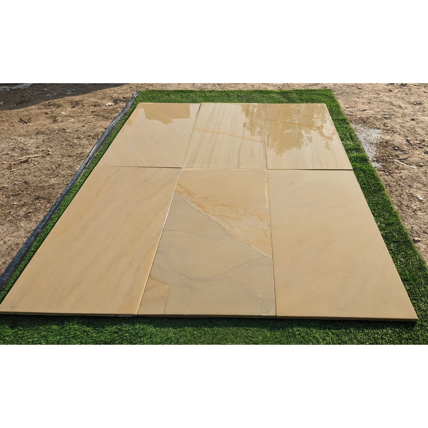 Fossil Mint Smooth Sandstone 600x1200 Sawn Edged Paving Slabs - Image 4