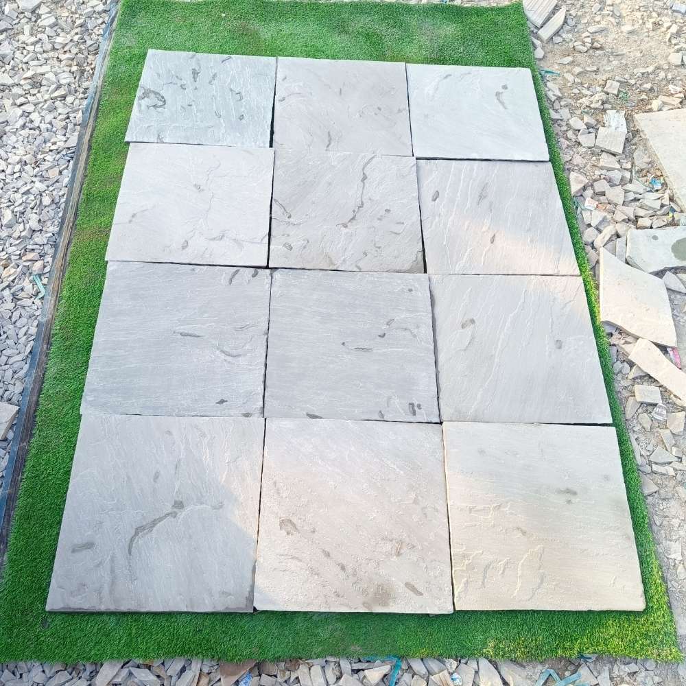 Kandla Grey Riven Sandstone 600x600 Paving Slabs - Image 7
