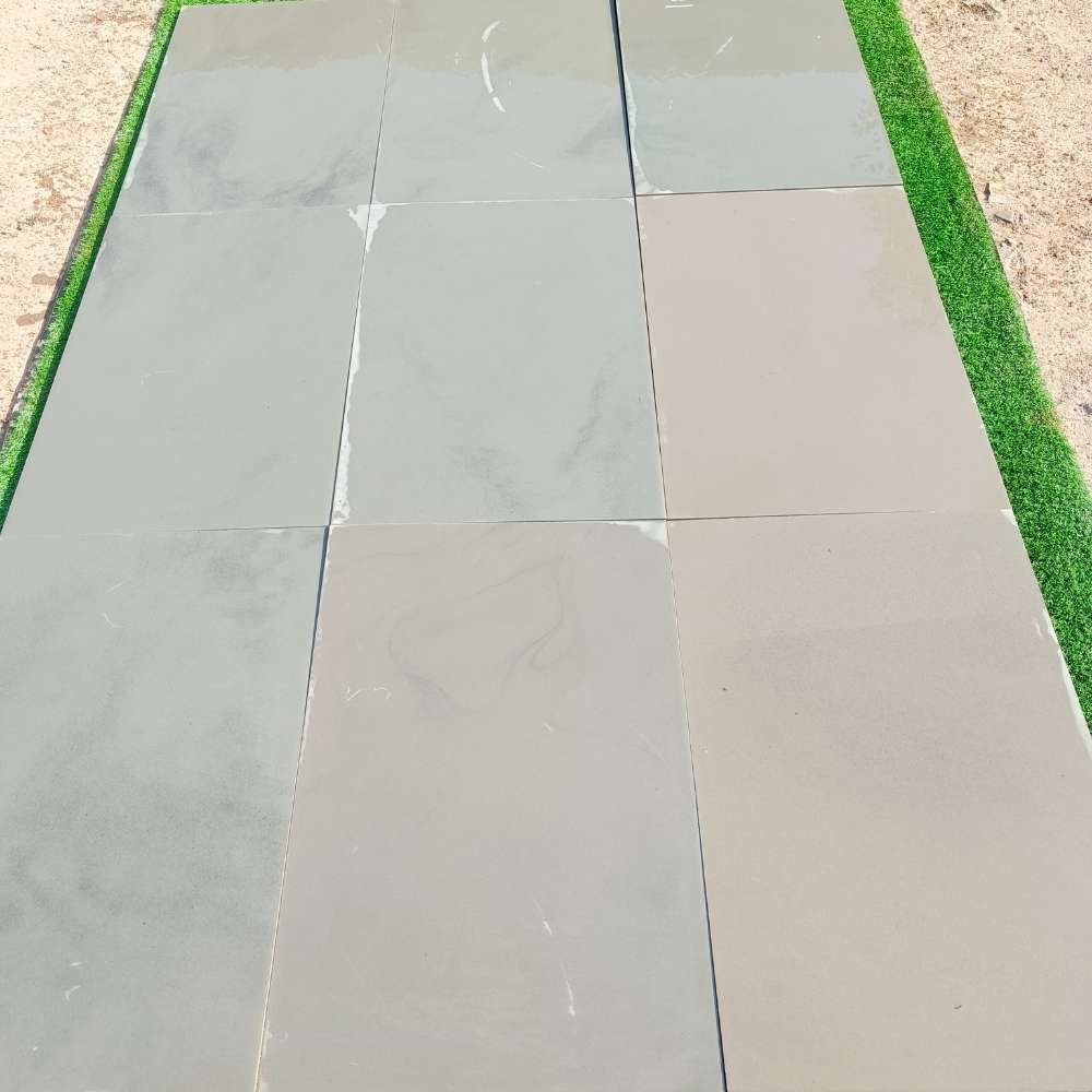 Kandla Grey Smooth Sandstone 600x900 Sawn Edged Paving Slabs - Image 5