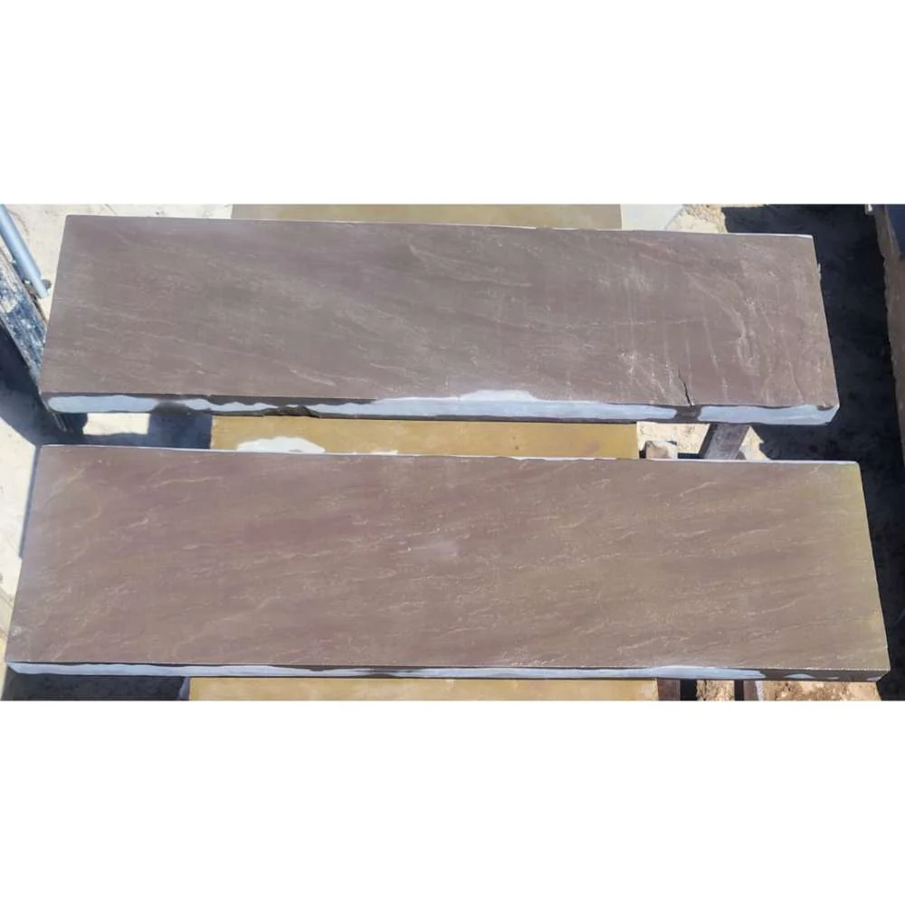 Raj Green Riven Sandstone 900x400x40 Sawn Edged One Long Side Bullnose Steps - Image 4