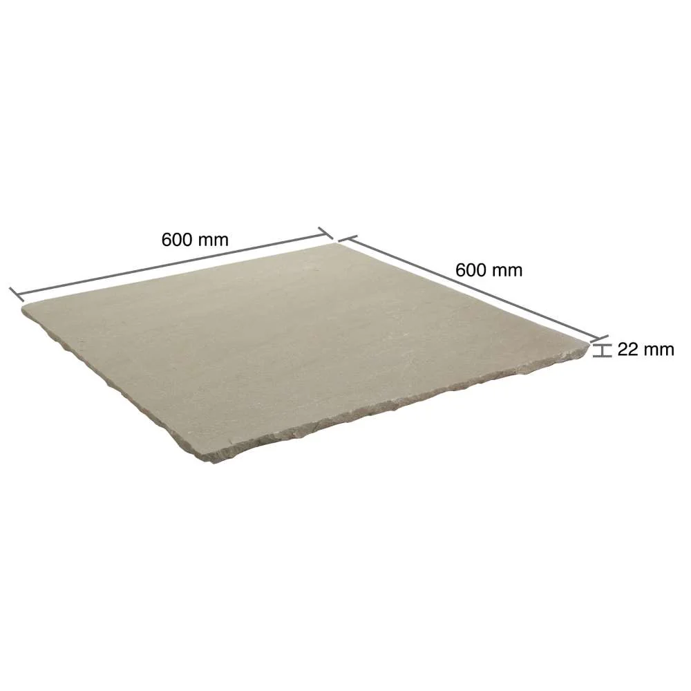 Raj Green Riven Sandstone 600x600 Paving Slabs - Image 4