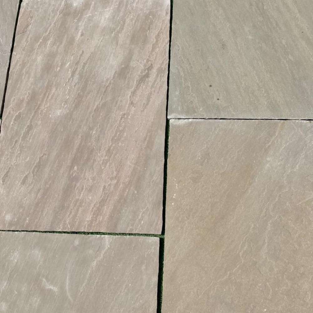 Raj Green Riven Sandstone 600x900 Paving Slabs - Image 5