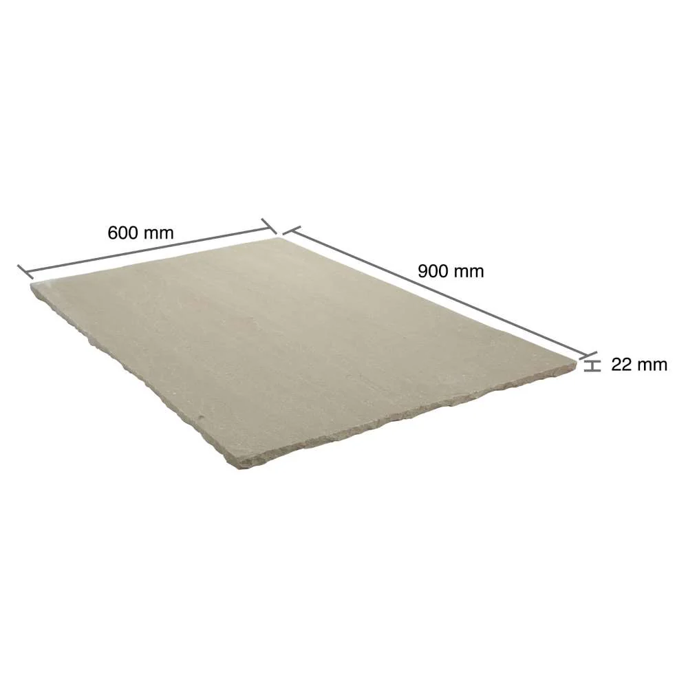 Raj Green Riven Sandstone 600x900 Paving Slabs - Image 9