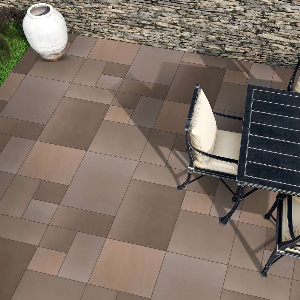 Raj Green Smooth Sandstone Mixed Patio Sawn Edged Paving Slabs - Image 3