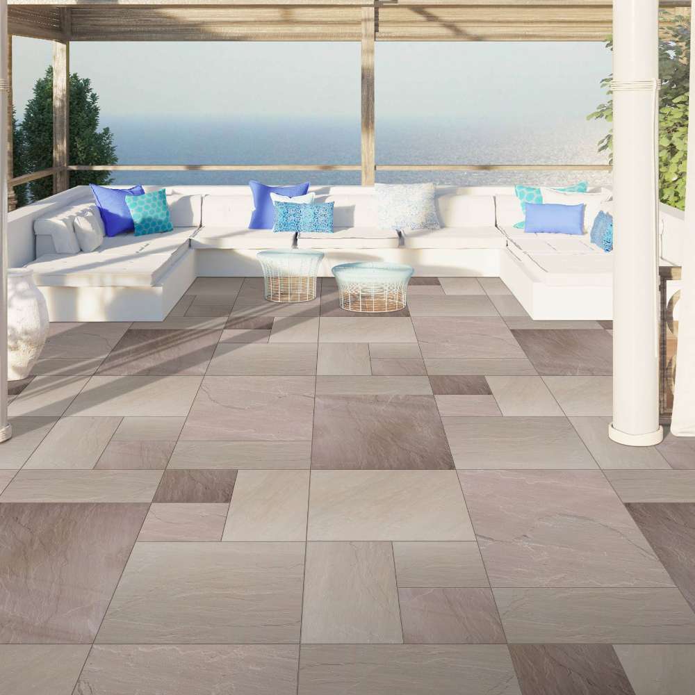 Ravina Riven Sandstone Mixed Patio Paving Slabs - Image 2