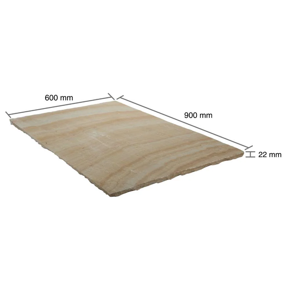 Rippon Buff Riven Sandstone 600x900 Paving Slabs - Image 4