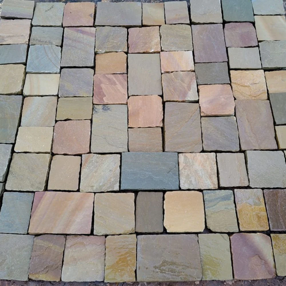 Rippon Buff Tumbled Sandstone Paving Setts - Image 3